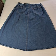 Denim 24/7 Women's Cotton Blue Front Zipper Pockets Denim Skirt Size H8 image 2