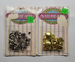 Nailheads Assorted Gold and Silver Shapes 27 Grams 212-7 &amp; 212-8 - £11.86 GBP