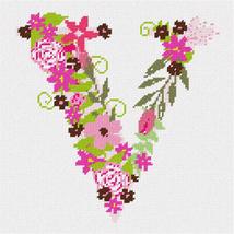 Pepita Needlepoint kit: The Letter V Flowering, 7&quot; x 7&quot; - £39.54 GBP+