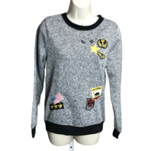 Bobbie Brooks Pullover Sweatshirt ~ Black ~ Sz M ~ Long Sleeve ~ Embroidered  - £8.42 GBP