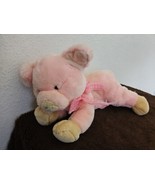 Chosun Pig Pink Tan Hooves Gingham Bow Plush Stuffed Animal - £19.45 GBP