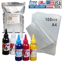 Us A4 Direct To Transfer Film+Dtf Inks+2Lbs Adhesive Powder Starter Supply Pack - £131.79 GBP