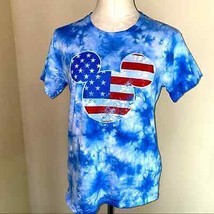 Disney Mickey Mouse American Flag Tie Dye t-shirt Length 25”, bust 20” - £17.31 GBP