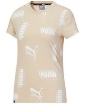 MSRP $30 Puma Womens Power Logo T-Shirt Beige Size XS DEFECT - £9.91 GBP