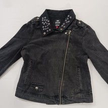 Almost Famous ST-J255-L0 Women's Black Front Zip Denim Jacket Size Medium image 13