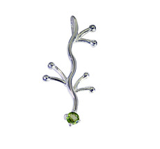fein aussehender Peridot 925 Sterling Silber grüner Anhänger echter... - $32.93