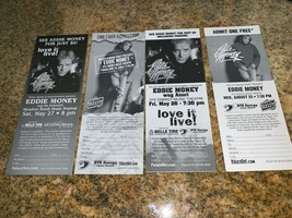 Eddie Money 4 Unused Ticket Vouchers Dte Music Theatre Meadow Brook Festival Usa - £15.65 GBP