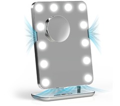 Sharper Image SpaStudio Hollywood Vanity Mirror with Fans White/Chrome - £163.82 GBP
