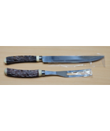 Nevco Steak Knife and Carving Fork w/ Antler Handle Stainless Steel - $15.47