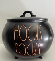 Rae Dunn Halloween 2022 Black Orange HOCUS POCUS Cauldron Cookie Treat Candy Jar - £53.67 GBP