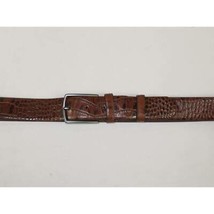 Men's Belt By PICCODER Turkey Genuine Leather Embossed Crocodile 8100 Tan image 2