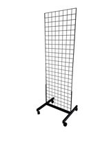 Only Hangers Black 2&#39; x 6&#39; Heavy Duty Rolling Gridwall Art Display Panel... - £56.84 GBP+