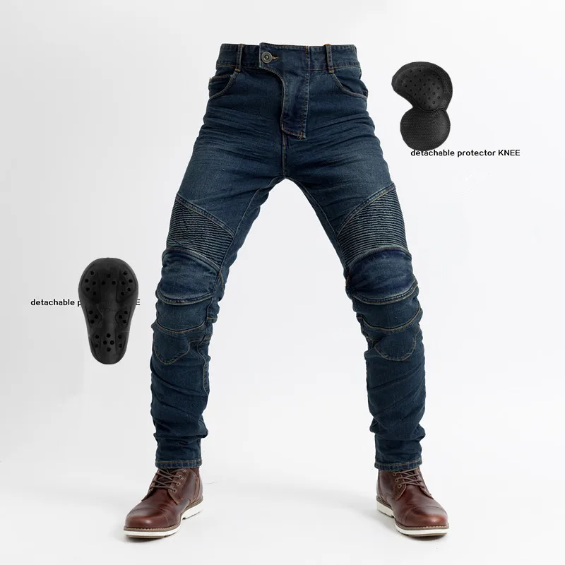 New Motorcycle Slim Jeans Hockey Pants Retro Fashion Stretch Denim Racing Pants - £45.60 GBP+