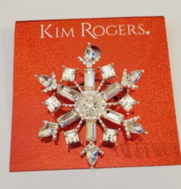 Kim Rogers Holiday Gemstone Snowflake Brooch NEW - £9.93 GBP