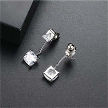 Crystal &amp; Silver-Plated Triangle Ear Jackets - £10.95 GBP