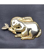 Mixed Metal Brass Copper 3&quot; Bunny Carrot Pendant Brooch Pin SJ Mexico Vi... - $23.38