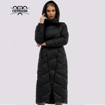 CPRASK 2022 Winter Down Jacket Women X-Long Fashion Warm Female Padded Quilted C - £109.43 GBP