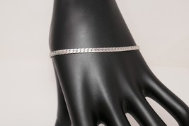 Trifari Silver Tone Frosted 7&quot; Chain Bracelet w/Tags - £19.97 GBP