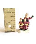 Christmas Village Figurine Santa Children Boy Girl Dressed Firefighters ... - £7.49 GBP