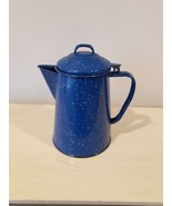 Blue Speckled Enamel Coffee Pot Camping - £9.64 GBP