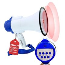 5 Core Megaphone 30W Bull Horn PA Speaker w 800 Yards Range USB Loud Sir... - $27.34