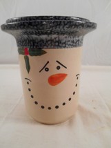 Dipping Sauce Crock Snowman Holiday Candle Fondue Little Dip Appetizer W... - $14.69