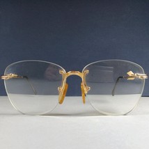 Luxottica 7550 GEP 18K Gold Plated Rimless Eyeglasses Rx Frames Vintage Rare - £75.93 GBP