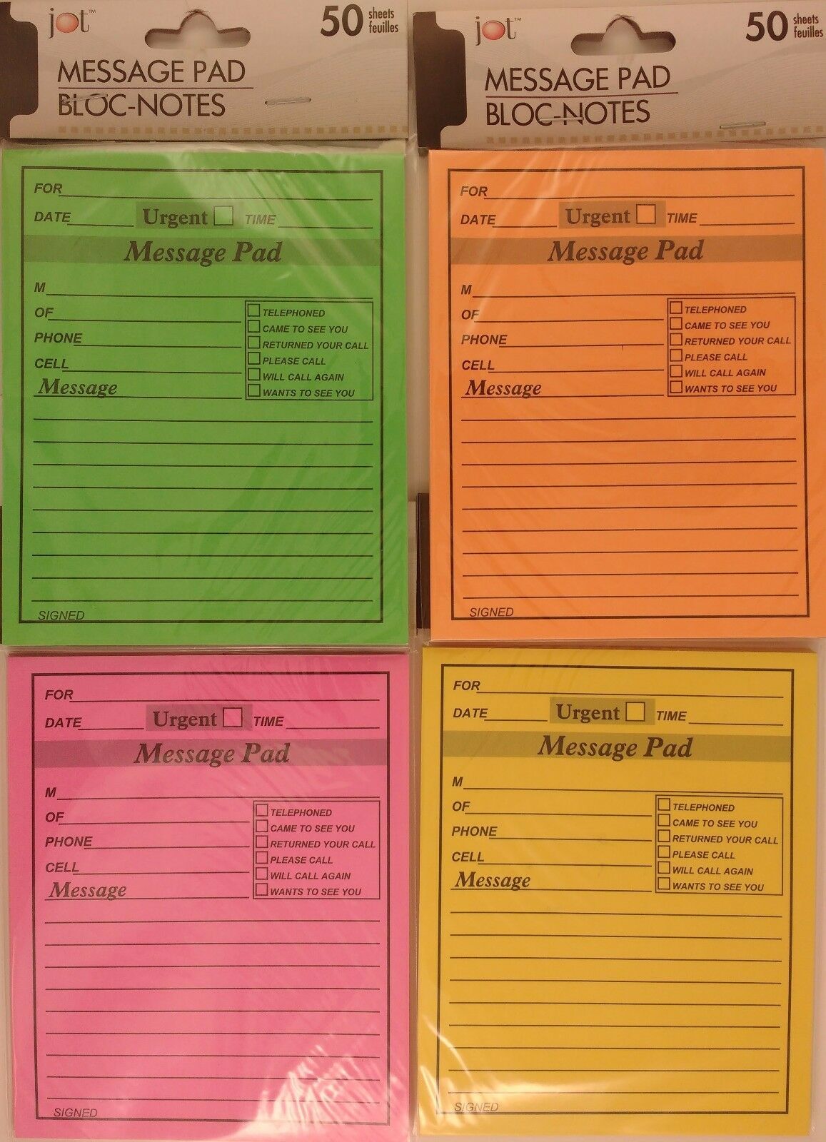 Jot WHILE YOU WERE OUT OFFICE MESSAGE PADS NEON 50 Sheets/Pad 1 Pad SELE... - $2.99