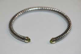DAVID YURMAN 5MM Cable Classic Peridot Bracelet with 14K Yellow Gold MSR... - £337.14 GBP