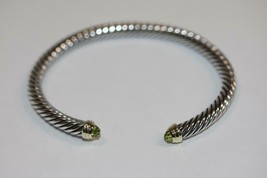 DAVID YURMAN 5MM Cable Classic Peridot Bracelet with 14K Yellow Gold MSR... - £328.63 GBP