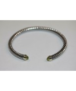 DAVID YURMAN 5MM Cable Classic Peridot Bracelet with 14K Yellow Gold MSR... - £331.09 GBP