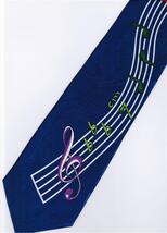 Musical Notation Note Music Symbols BLUE Necktie - $19.99