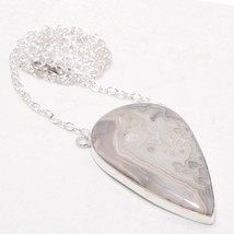 Crazy Lace Agate Gemstone Handmade Fashion Chain Pendant Jewelry 2.20&quot; SA 547 - £3.97 GBP