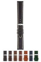 Morellato Rodius Calf Leather Watch Strap - Black - 18mm - Chrome-plated Stainle - £18.46 GBP