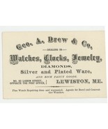 Drew Lewiston Maine Victorian business trade card watches clocks jewelry... - £14.15 GBP
