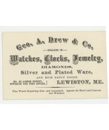 Drew Lewiston Maine Victorian business trade card watches clocks jewelry... - £13.45 GBP