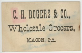 Rogers Co Macon Georgia Wholesale Grocers Victorian business trade card ... - $14.00