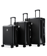 3 Piece Set Of Hard Shell Suitcases With Wheels, Light Expandable Travel... - $255.99