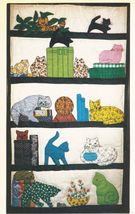 My Kitchen Companions Cat Bookcase Wall Hanging Blazing Star Quilt Patterns - £8.96 GBP