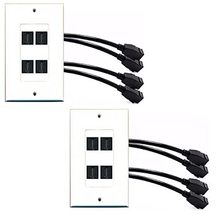 RiteAV - 4 Port HDMI Wall Plate Decorative Female to Female White with Pigtail E - $17.49