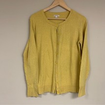 Mustard Yellow Knit Cardigan Sweater Women’s Large Button Down Lightweig... - £14.03 GBP