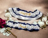 USN Navy Custom Embroidered Wedding Bridal Garters Set Personalized Coast Guard - $30.60