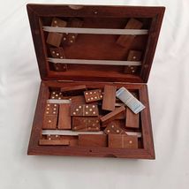 Domino Dice Sheesham wood/Rosewood Book shape  with Storage case gift - £47.74 GBP