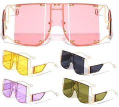 Luxury Square Oversized Elegant Sunglasses Side Shield Fancy Elite Steampunk Vtg - £7.92 GBP
