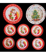 Vintage 60s Santa Claus Christmas Tree Novelty Metal Tin Ashtrays and Co... - $47.92 CAD