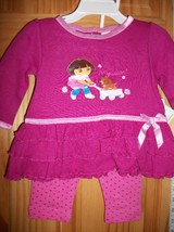 Dora The Explorer Baby Clothes 3M-6M Newborn Pant Set Nick Dress Top Outfit New - £11.25 GBP