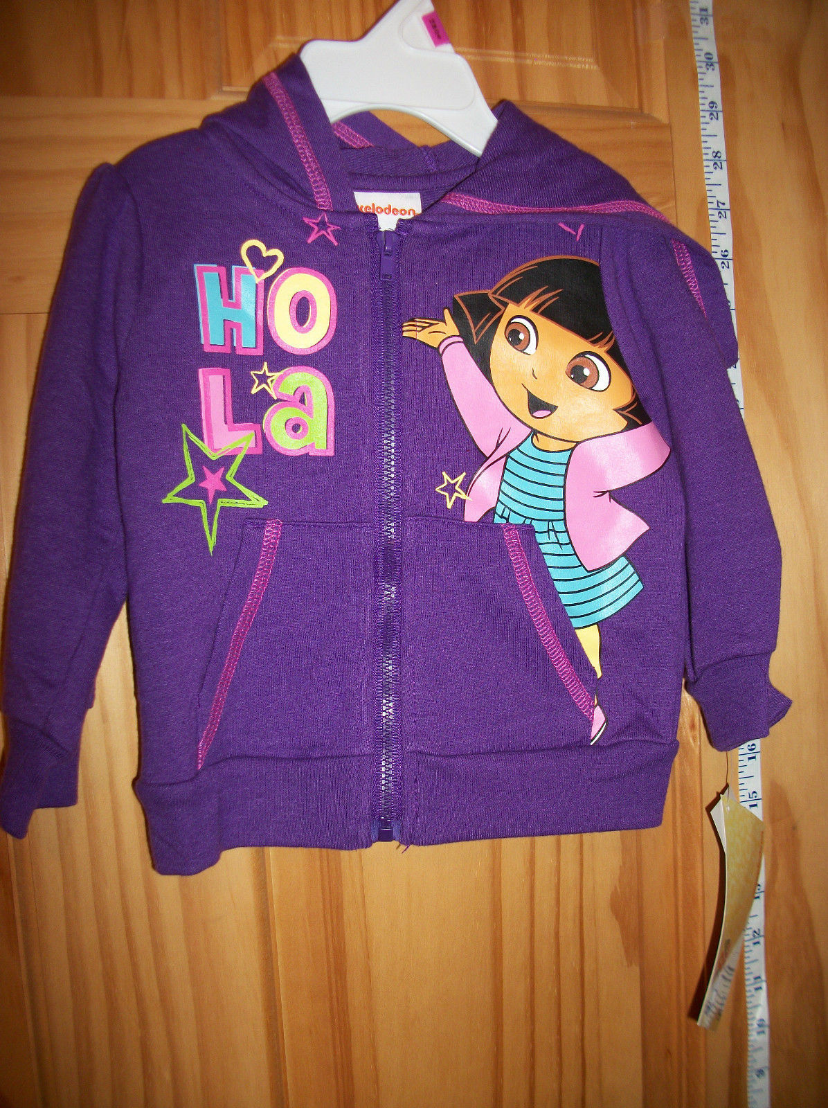 Dora The Explorer Baby Clothes 12M Ho La Hoodie Nick Purple Star Hooded Jacket - $14.24
