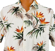 Island Shores Hawaiian Aloha XL Shirt Bird Of Paradise Palm Leaves Tropical - £40.20 GBP