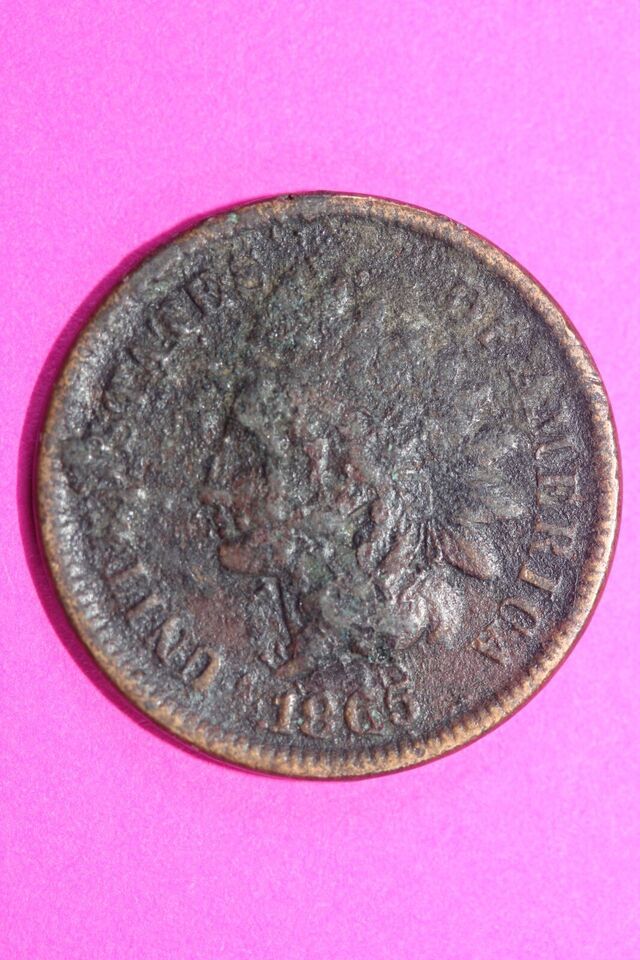 1865 Indian Head Cent Penny Scarce Early Type Coin Exact Coin Pictured 166 - $9.99