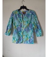 Peck &amp; Peck Weekend Colorful Top Blouse Shirt Size 6 3/4 Sleeve Polyester - $14.55